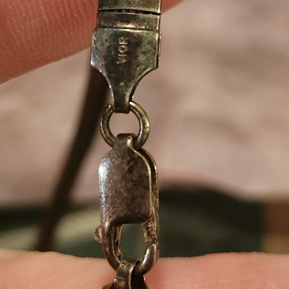 VINTAGE Vior Italy Silver Necklace 7.25" - Picture 4 of 12